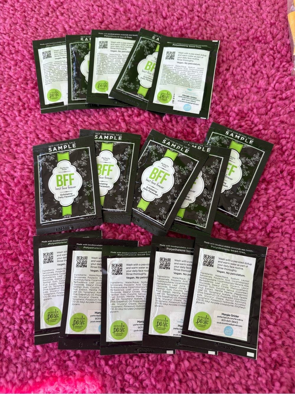 Perfectly Posh BFF .15oz Samples - set of 5 Exfoliating Daily Best Face Wash